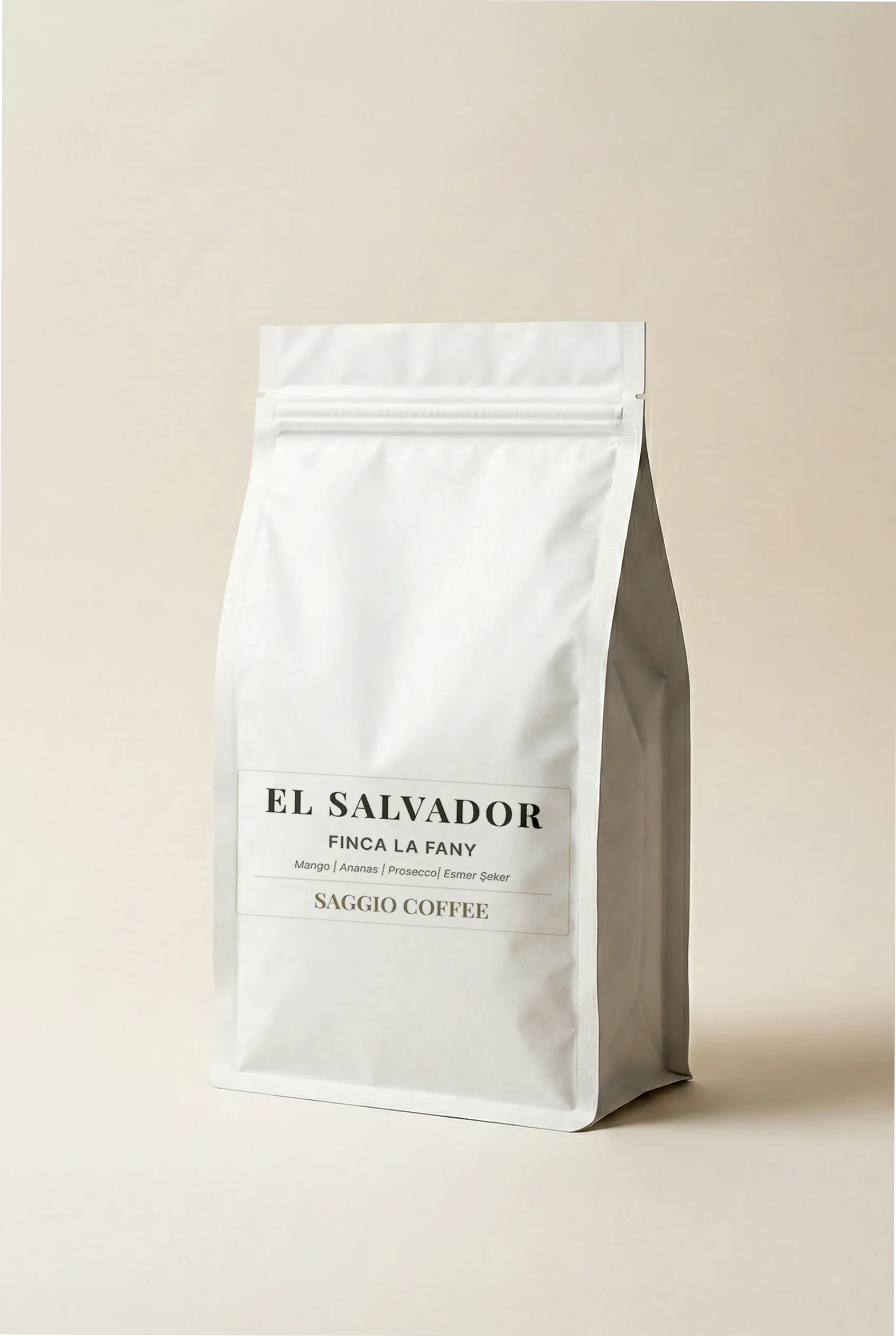Saggio Coffee El Salvador Finca La Fany Red Bourbon; mango, ananas ve prosecco notalı kompleks gövdeli doğal kahve.